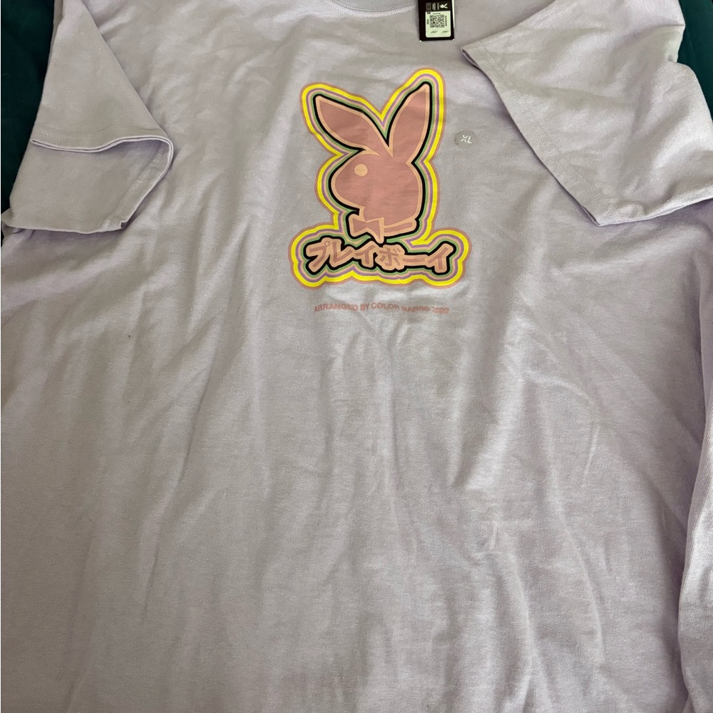 PLAYBOY Men Light Purple Graphic Tee